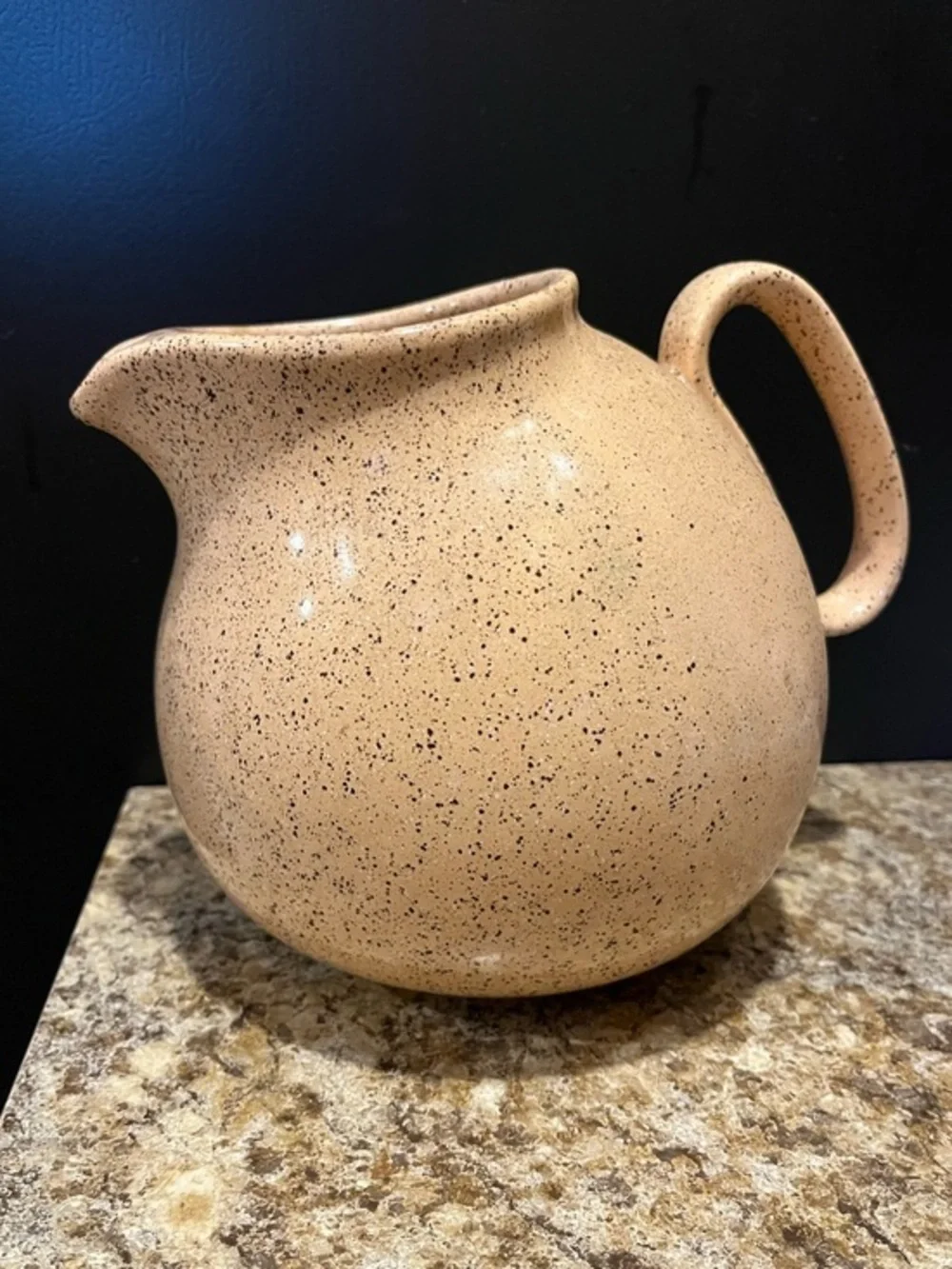 Vintage Waechtersbach W. Germany Speckled Cream Ball Pitcher Jug 10 Cup